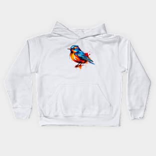 bird with pop art style Kids Hoodie